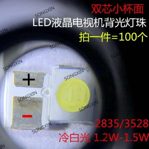 1000PCS UNI LED Backlight High Power LED 1W 3V 1210 3528 2835 Cool white LCD Backlight for TV TV Application MSL-628KSW