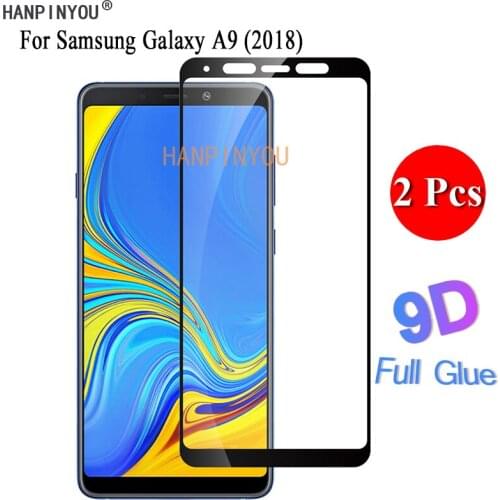 2 Pcs/Lot For Samsung Galaxy A9 (2018) A9200 A920F 6.3" 9D Full Glue Full Cover Screen Protector Tempered Glass Protective Film