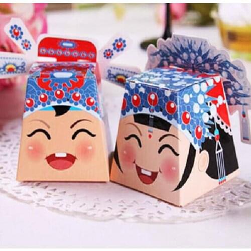 200pcs/lot Chinese Wedding Favor Candy Boxes Bride And Groom Wedding Favors Chocolate Box Wedding Decoration For Guest Bautizo