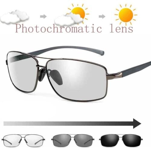 2021 Aluminium Brand Photochromic Sunglasses Mens Transition Lens Driving Polarized Sun glasses for Men Fashion UV400 Goggles