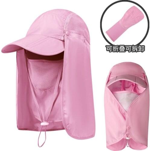 2021 Fashion Summer Outdoor Sun Protection Fishing Cap Neck Face Flap Hat Wide Brim ,Windproof,UV protection ,Quick-drying