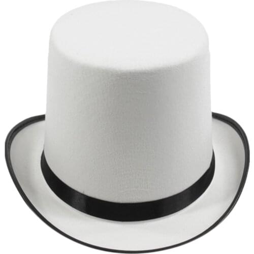 White Magician Top Hat Party Caps Men Womens Fancy Dress Costume Accessory