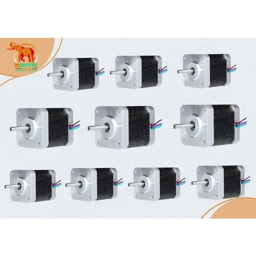 Ship from Germany and Free!10 pcs Nema 17 Wantai stepper motor 42BYGHM810 4200g.cm 48mm 2.4A for Automation Applications