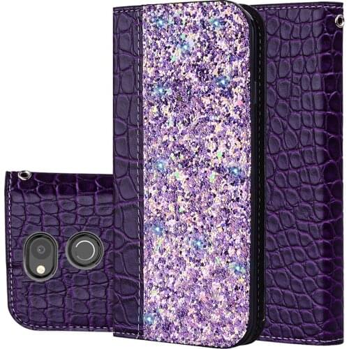 Glitter Bling Phone Case For Sony Xperia L2 Leather Wallet Magnetic Flip Crocodile Skin Case For Sony L2 H4311 H3311 H3321 Cover