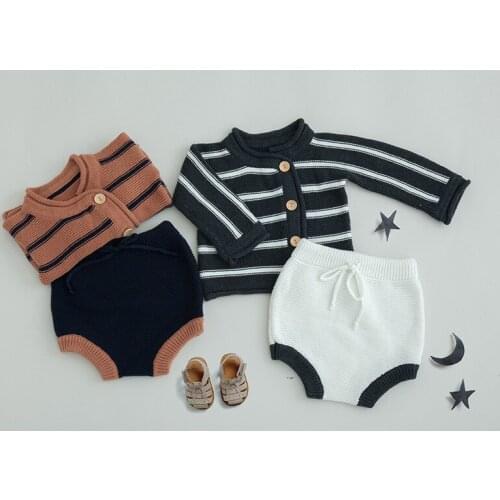 Baby Autumn Winter Girls Clothing Set Kids Cotton 2 Pcs Clothes Children Outfits Sweater Coat+ Shorts Sweater Suit Girls Knitted