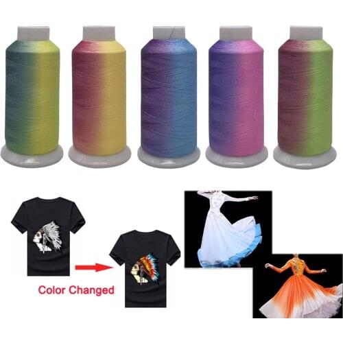 150D/2 DIY Photosensitive Color-changing Sewing Thread Party Handmade Quilting Clothing Embroidery Sewing Machine Craft Supplies