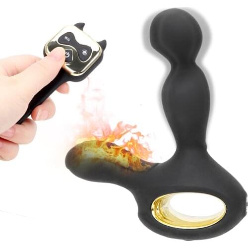 IKOKY Butt Heating Vibrator Vibrating & Rotating Prostate Massager Sex Toys For Women Silicone Anal Plug G-spot