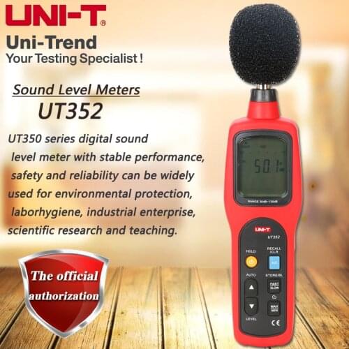 UNI-T UT352 Sound Level Meter Digital Noise Meter 130dB Noise Table High Limit / Low Limit Alarm Data Storage LCD Backlight Anal