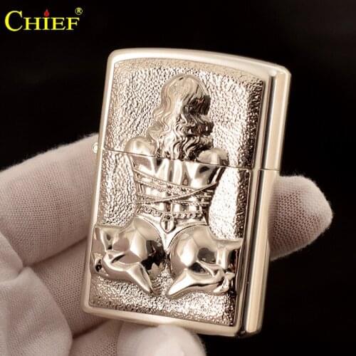Chief High-quality Kerosene Lighter Retro Vintage Grinding Wheel Creative Hip Girl Gift For Boyfriend Lighter