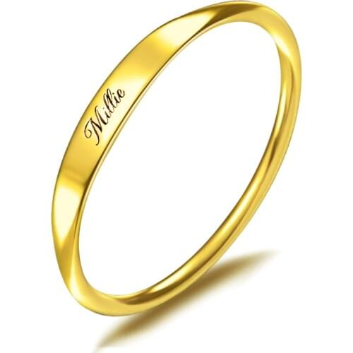 Personalized 925 Silver Custom Name Ring Engraved Initial Date Coordinates Name Delicate Stackable Rings Women Men Jewelry New