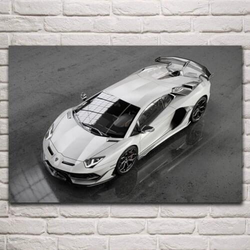 Beautiful machine White supercar dream car fantasy artwork living room home wall art decor wood frame fabric poster KP740