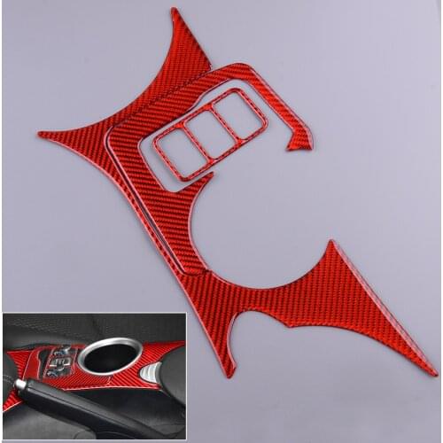 Water Cup Holder Panel Cover Trim Red Carbon Fiber fit for Nissan 370Z 2009 2010-2012 2013 2014 2015 2016 2017 2018 2019 2020