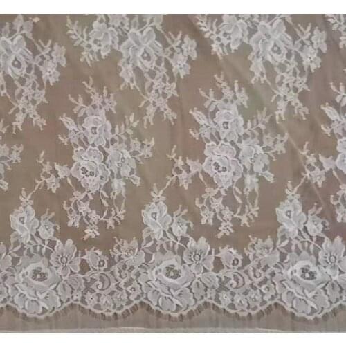 300CM*150CM Bride Wedding Dress Eyelash Lace Fabric High-quality Home Sewing with Big Flowers DIY Decoration Accessories RS3640
