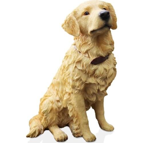 Fashion Golden Retriever Dog Simulation Model Home Jewelry Resin Handicrafts New Pendant Figurines Miniatures Decoration Crafts
