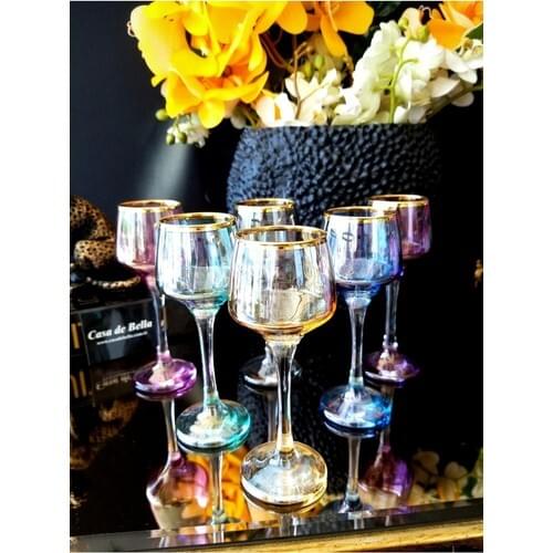 Lava 6 Pcs Coffee As Glass Water Cup-Colorful Glass Cups Water Wine Soft Drink Beverage Kitchen Decor Fruit Juice set Cup