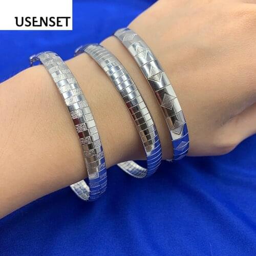 Charm Jewelry Stainless Steel Bracelets Women Choker Silver color Collar Snake Chain Bracelet