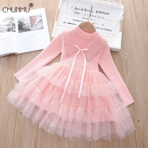 Autumn Girl Baby Sweater Knitted Dress Children Warm Sweater Dress For Girls Infant Winter Casual Long Sleeve Princess Dress
