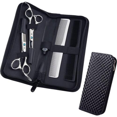 Hair Stylist Shear Scissors Holder Belt Pouch Case for Hairdressers, Salon Hair Scissors Barber Tools Holster -Large, Pu Leather