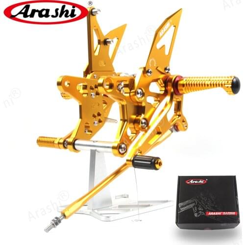 Arashi CNC Footpegs Rearset Adjustable Footrest Foot Pegs For KAWASAKI NINJA ZX6R ZX-6R ZX636 2015 2016 2017 ZX-6R ZX636 ZX 636