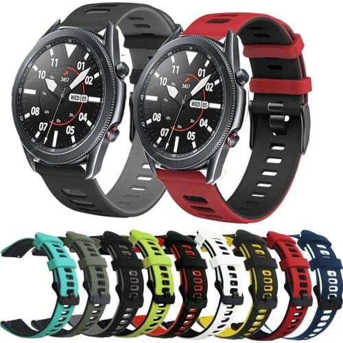 For Samsung galaxy watch 3 45mm Strap Double Color watchbands Sport Bracelet 22mm Watch band For galaxy watch 46mm