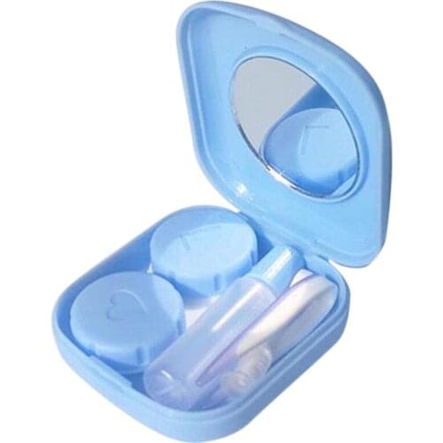AUAU-Pocket Size Pink Mini Contact Lens Travel Kit Case (Blue)