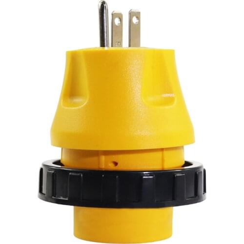 RV Electrical Locking Adapter 15A Male to 30A Female Locking Plug Connector