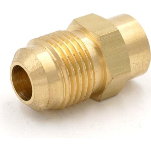 SAE Thread 5/8"-18 UNF Fit Tube OD 3/8" - 1/8" NPT Female Brass SAE 45 Degree Pipe Fitting Adapter