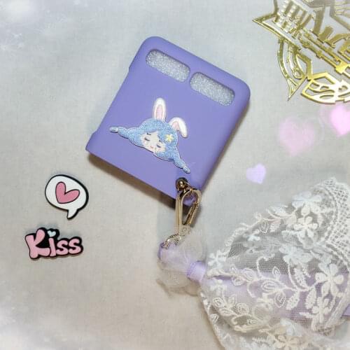 For Samsung Galaxy Z flip zflip phone case f7070 folding 5g cartoon lovely angel wings cases