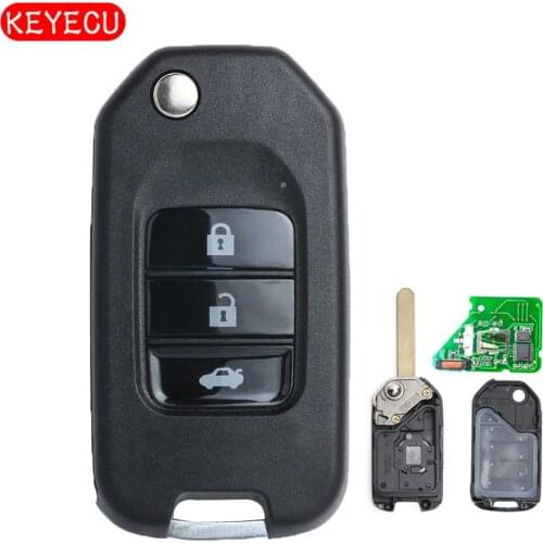 Keyecu Folding Remote Key 3+1 Button Fob 433Mhz ID46 Chip for Honda Accord 2008