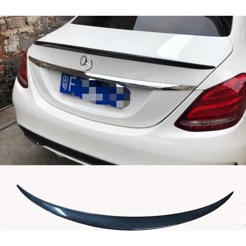 ForFor Mercedes W205 Spoiler 4-Door Sedan C63 C180 C200 C250 C260 ABS Plastic Tail Wing Unpainted Primer Color for benz w205