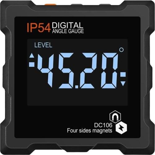 IP54 Angle Finder 4x90 Degrees Measuring Tool 4 Sides Magnetic Protractor LCD Digital Angle Gauge for Woodworking