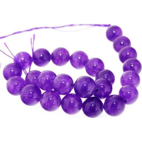 Unique Pearls jewellery Store Charm Round Amethyst Cold Jade 8mm Gemstone Loose Beads one Full Strand 15'' LC3-324