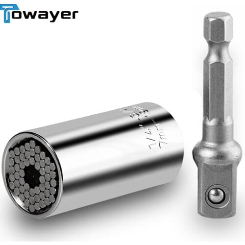 Universal Torque Wrench Magic Spanner Grip Multi Function Universal Ratchet Socket 7-19mm Power Drill Adapter Hand Tools
