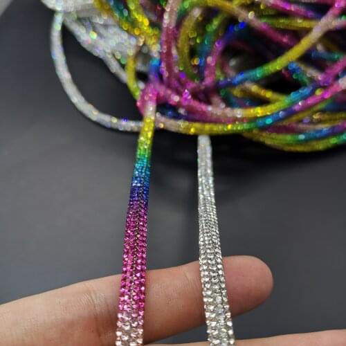 40cm*6mm Glitter Sequins Rhinestones Soft Tube Cord Rope String for DIY Clothing Shoes Hat Jewelry Bracelet Party Decoration