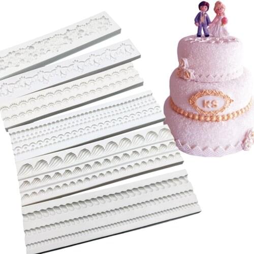 Pearl Wave Bag Chain Lace Silicone Sugarcraft Mold Fondant Cake Decorating Tools Cupcake Chocolate Baking Mold