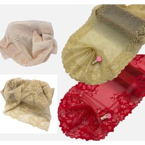 1 Meter Elastic Lace Stretch 24CM Wide Lace Trim Elastic Lace Ribbon Sewing Craft DIY Garment