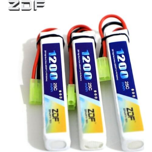 1pcs ZDF Power RC Lipo battery 11.1V 1200MAH 25C 50C 3S AKKU Mini Airsoft Gun Battery RC model