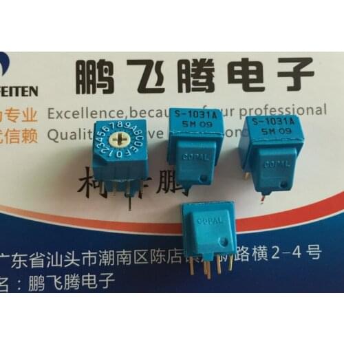 1PCS Original Japanese COPAL S-1031A 0-F 16-bit rotary dial coding switch side adjustment 4: 1 positive code