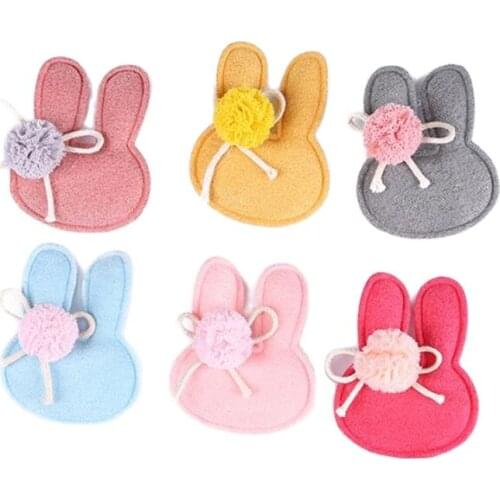 10pcs/lot Kawaii Fabric Rabbit Patch DIY Gauze Ball Rabbit Head Accessories Kids Headwear Clothing Decorations Handmade Material
