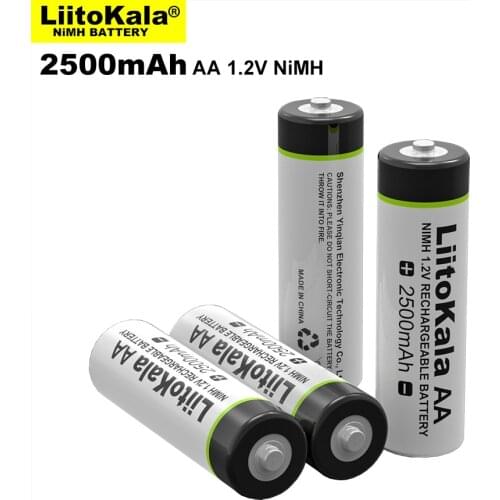 4PCS Liitokala 1.2V AA 2500mAh Ni-MH Rechargeable battery aa for Temperature gun remote control mouse toy batteries