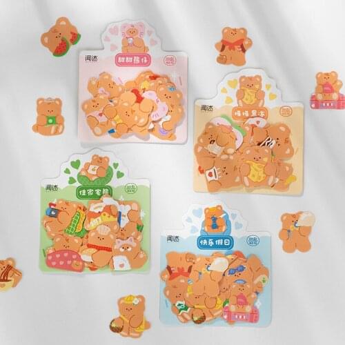 40pcs/lot Kawaii Stationery Stickers Bear Diary Diary Planner Decorative Mobile Stickers Scrapbooking DIY Craft Stickers