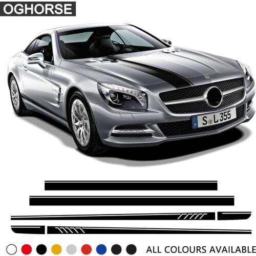 507 Styling Car Door Side Skirt Sticker Edition 1 Stripes Decal For Mercedes Benz SL Class R230 R231 SL500 SL350 AMG Accessories