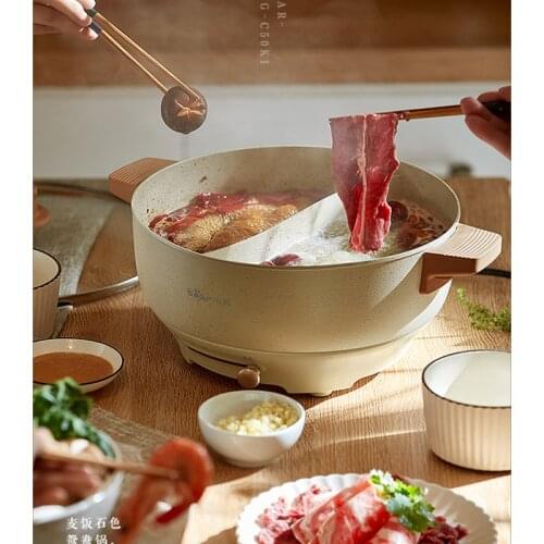 JRM0486 Household Electric Hot Pot Non-stick Multi-function Two Flavors Pot 5L BBQ Cooking Machine Kitchen Appliances DHG-C50K1