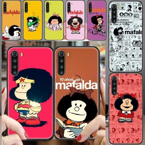 Mafalda Anime Phone case For Xiaomi Redmi Note 7 7A 8 8T 9 9A 9S K30 Pro Ultra black tpu shell soft bumper trend cover fashion