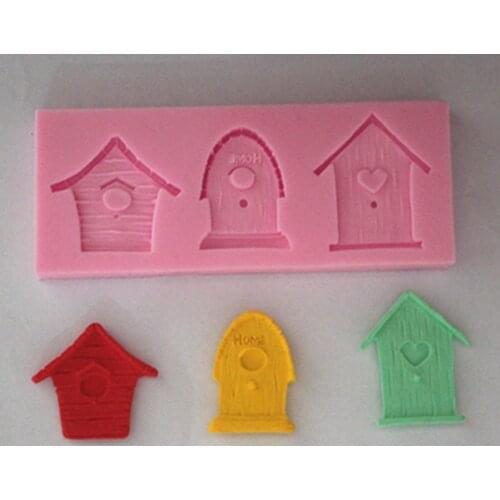 Houses fondant cake molds soap chocolate mould for the kitchen baking FM105