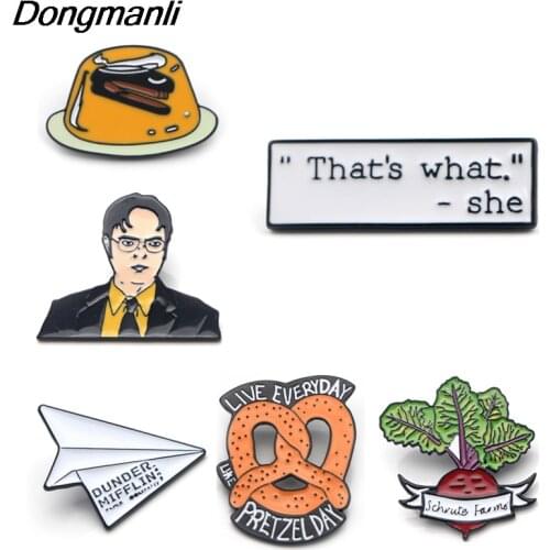 DZ9 Fashion The Office TV Metal Enamel Brooches and Pins Collection Lapel Pin Badge Jewelry Accessories