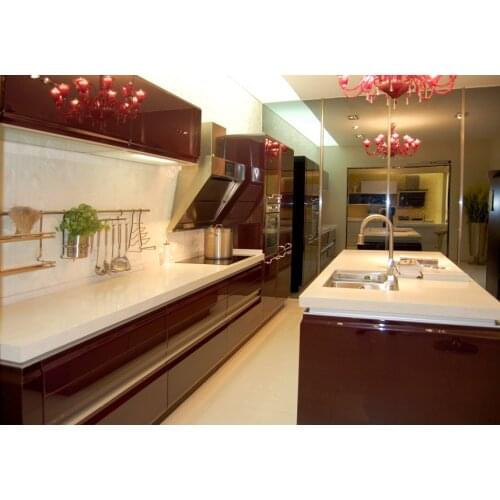 High gloss red kitchen furniture