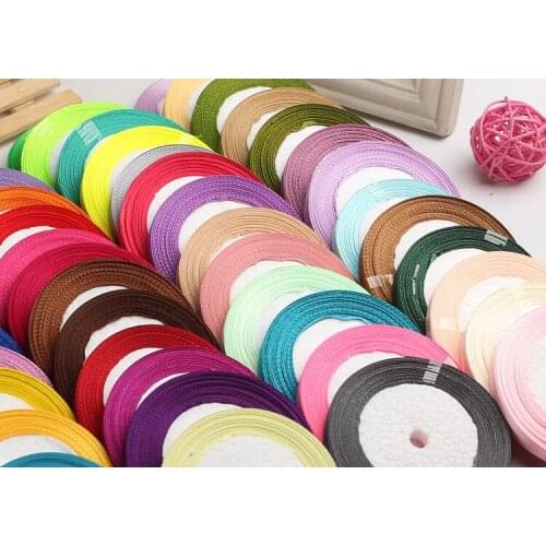 Hot sale (25 yards/roll ) 6mm Single Silk Satin Ribbon Wedding Party Decoration Gift Wrapping Christmas Sewing Fabric Hand DIY