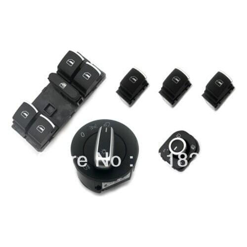 Chrome Interior Switches Combo For VW Golf MK6 Tiguan Golf Jetta MK5