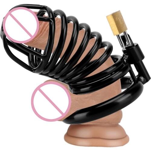 Cock Lock Sex Toy For Men Male Chastity Device Penis Ring Belt Bird Metal Cage Restraint Ring Stainless Steel Adult Games